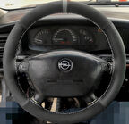 DİKİŞLİ DİREKSİYON KILIFI NUBUK DERİ NOKTALI DERİ GRİ YÜZÜK GRİ DİKİŞLİ OPEL VECTRA B İÇİN