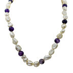 İnci & Ametist Kolye – Lavender Current