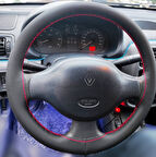 DİKİŞLİ DİREKSİYON KILIFI NOKTALI DERİ KIRMIZI DİKİŞLİ RENAULT CLİO 2004 kasa için