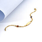 925 Ayar Gümüş Uğurböceği ve Nazar Boncuklu Bebek Bilekliği - BPC00107