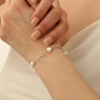 925 Ayar Gümüş White Tatlısu İncisi Bileklik-8mm