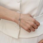 925 Ayar Gümüş Barock White Tatlısu İncisi Bileklik-5mm