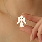 925 Ayar Gümüş Melek Figürlü Kolye