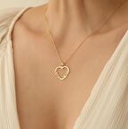 925 Ayar Gümüş Kişiye Özel İki İsim yazılı Kalp Kolye