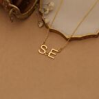 925 Ayar Gümüş Kişiye Özel Baş Harf Kalpli Kolye