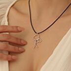 925 Ayar Gümüş İkili Kalp Detay Aşk Cambazı Kolye