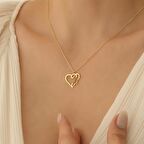 925 Ayar Gümüş Kişiye Özel İki İsim Yazılı Kalp Kolye