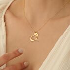 925 Ayar Gümüş Kalp Çemberi Kolye