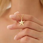 925 Ayar Gümüş Desenli Deniz Yıldızı Kolye