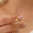 925 Ayar Gümüş Minimal Yunus Balığı Kolye