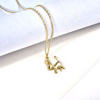 14 Ayar Mikron Altın Kaplama Hayvan Figürlü Çocuk Gümüş Kolye - CN00473