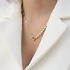 925 Ayar Gümüş Creamrose Tatlısu İncisi Kolye-6mm