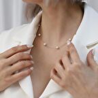 925 Ayar Gümüş White Tatlısu İncisi Kolye-6mm