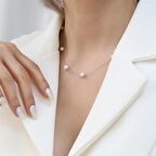 925 Ayar Gümüş White Tatlısu İncisi Kolye-6mm