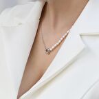 925 Ayar Gümüş Barock White Tatlısu İncisi Kolye-5mm