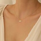 925 Ayar Gümüş Zirkon Taşlı Göz Kolye