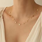 925 Ayar Gümüş Tiffany Taşlı Pul Kolye