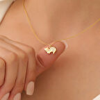 925 Ayar Gümüş Taşlı Kedi Figürü Kolye