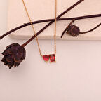 925 Ayar Gümüş Sen Ve Ben Doğum Taşı Kolye - CNS00580