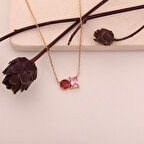 925 Ayar Gümüş Sen Ve Ben Doğum Taşı Kolye - CNS00595