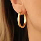 925 Ayar Gümüş Büyük Boy Kare Halka Küpe