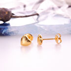 925 Ayar Gümüş Minimal Kalp Temalı Küpe - E00249