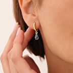 925 Ayar Gümüş Gerçek ve Doğal Damla Taşlı Küpe - ES00147