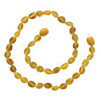 Nipora Mat Turuncu Renk Doğal Form Damla Kehribar Taşlı Bebek Kolyesi