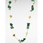  Aventurin Doğal Taş Çelik Kolye 