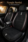 Citroen C4 2020 Sonrası Uyumlu Nergis Siyah Kırmızı Ortopedik Tay Tüyü Koltuk Kılıfı