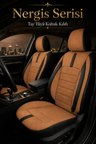 Ford Focus Sedan 2011-2018 Uyumlu Nergis Serisi Taba Siyah Ortopedik Tay Tüyü Koltuk Kılıfı
