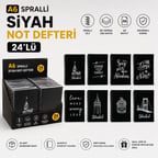 A6 Siyah Spralli Not Defteri
