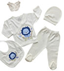 Misimosi Aslan Desen 5 Parça Hastane Çıkışı Seti Mavi