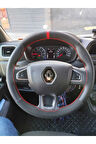 DİKİŞLİ DİREKSİYON KILIFI NUBUK NOKTALI KIRMIZI YÜZÜK RENAULT MASTER DOLU MODELLER İÇİN