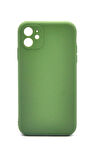 iPhone 11 Uyumlu Düz Renk Esnek Yumuşak Silikon Kılıf  Rubber Yeşil