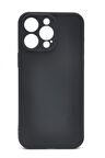 iPhone 15 Pro Max Uyumlu Düz Renk Esnek Yumuşak Silikon Kılıf  Rubber Siyah
