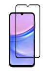 Samsung Galaxy A15 Uyumlu Tam Kaplayan Premium Ekran Koruyucu Cam Anti-Static Özellikli Siyah Çerçeveli