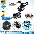 Navistar AHD 720P 4 Pin Soketli Beyaz Ledli Kelebek ve Tampon uyumlu 6 MT 4 Pin Kablolu Kamera