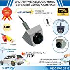 AHD 720P ve Analog Çevrilebilir 170 Derece Balıkgözü Geniş Açılı  Geri Görüş Kamerası