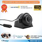 Metal Kasa AHD 1080P ve Analog Pal Çevirilebilir 4 Pin Gece Görüşlü Yan, Ön ve Arka Uyumlu Full HD K