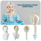 Platin Altın Dore Renk Karlar Ülkesi Elsa Frozen Peruğu Çocuk Boy