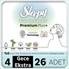 Nessiworld Sleepy Bio Natural Premium Plus Mega Ekstra Gece Ped 26 Adet