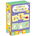 Sevimli Hayvanlar Eğitici Eşleştirme Puzzle 36 Parça
