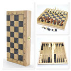 Ahşap Satranç Ve Tavla Seti Alk4235