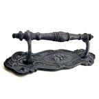 Antika Tarz Dekoratif Pirinç Çiçekli Yan Çekme Kapı Kolu - 240x62 Mm, Oksit