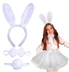 Tavşan Kostüm Seti Beyaz Renk Çocuk Boy
