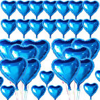 Metalize Mavi Kalp Folyo Balon