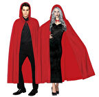 Kırmızı Renk Kapşonlu Pelerin 120 cm