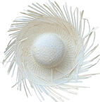 Tropikal Parti Beyaz Hasır Hawaii Şapkası