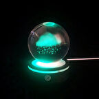 USB'li Yağmur Bulutu Tasarımlı Dönen Cam Küre